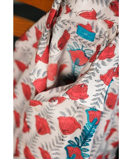 PERIOD FEATURES Block Print & Machine Embroidery Open Collar Shirts