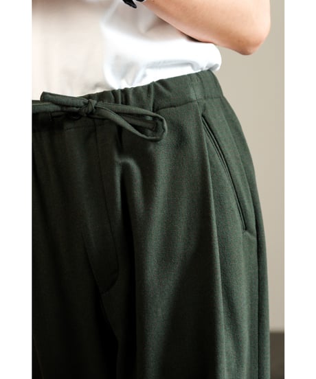 ULTERIOR SUPER FINE WOOL CHECKED DRAWSTRING PANTS