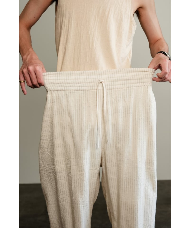 POSTELEGANT Cotton Linen Stripe Wide Trouser | POSTELEGANT Cotton Linen Stripe Wide Trouser |