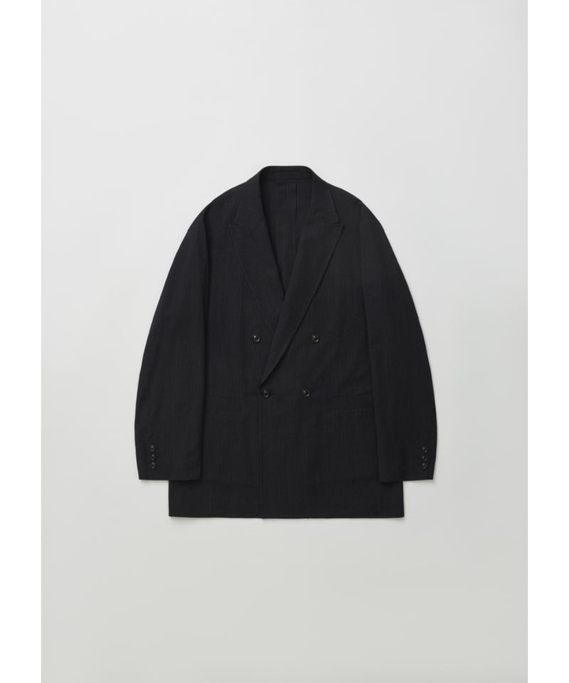 A*H様 ULTERIOR SILK WOOL STRIPED OX O/C S ULTERIOR SILK WOOL STRIPED OX DB JKT | MusterWe