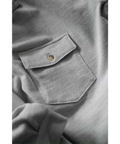 YE OLDE & NEW MAN RANDONNEUR MOCK POLO SHIRT (MIXED PIQUE)
