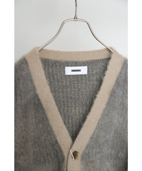REVERBERATE MOHAIR GRADATION BORDER CARDIGAN
