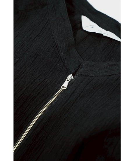 ANCELLM CREPE HALF ZIP SHIRT