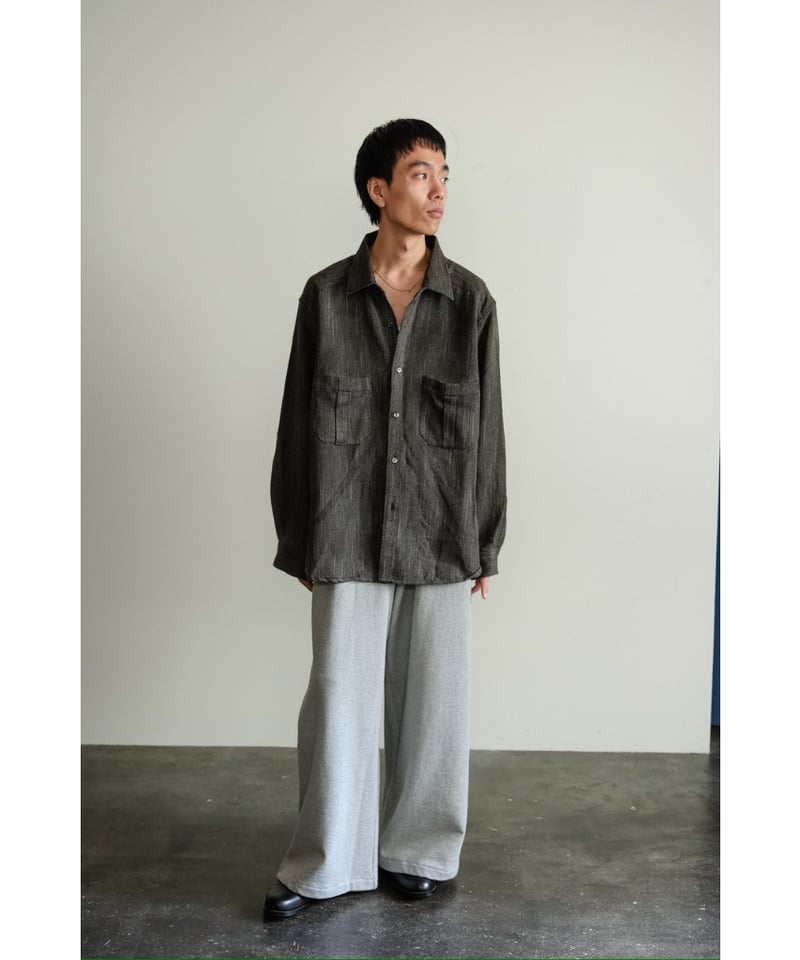 ANCELLM MELANGE WOOL OVER WORK SHIRT | MusterWe