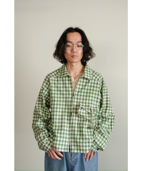ANCELLM C/R CHECK SHORT ZIPUP SHIRT