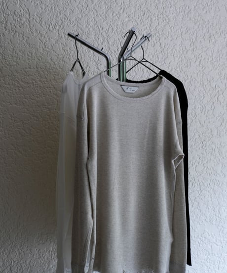 ANCELLM DAMAGED WAFFLE CREW L/S T-SHIRT