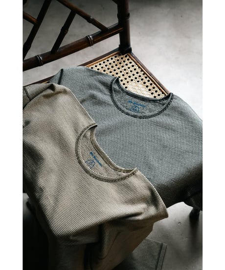 Olde Homesteader YOUTH MOIRE STRIPE JERSEY CREW NECK LONG SLEEVE