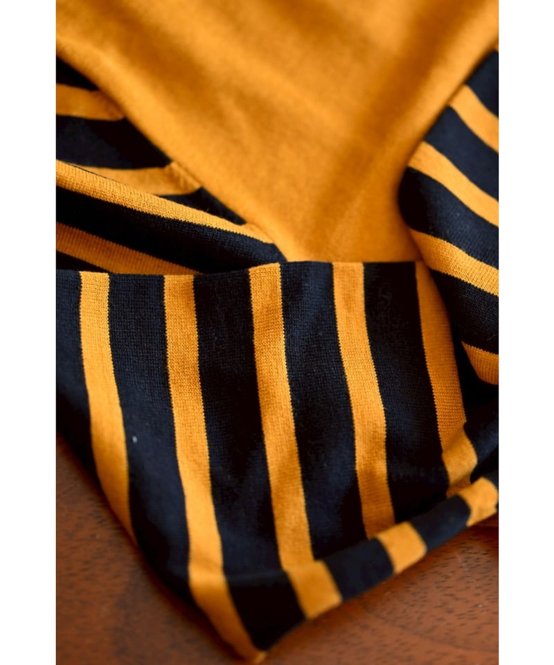 obafer COTTON CASHMERE BORDER SLEEVE SWEATER |