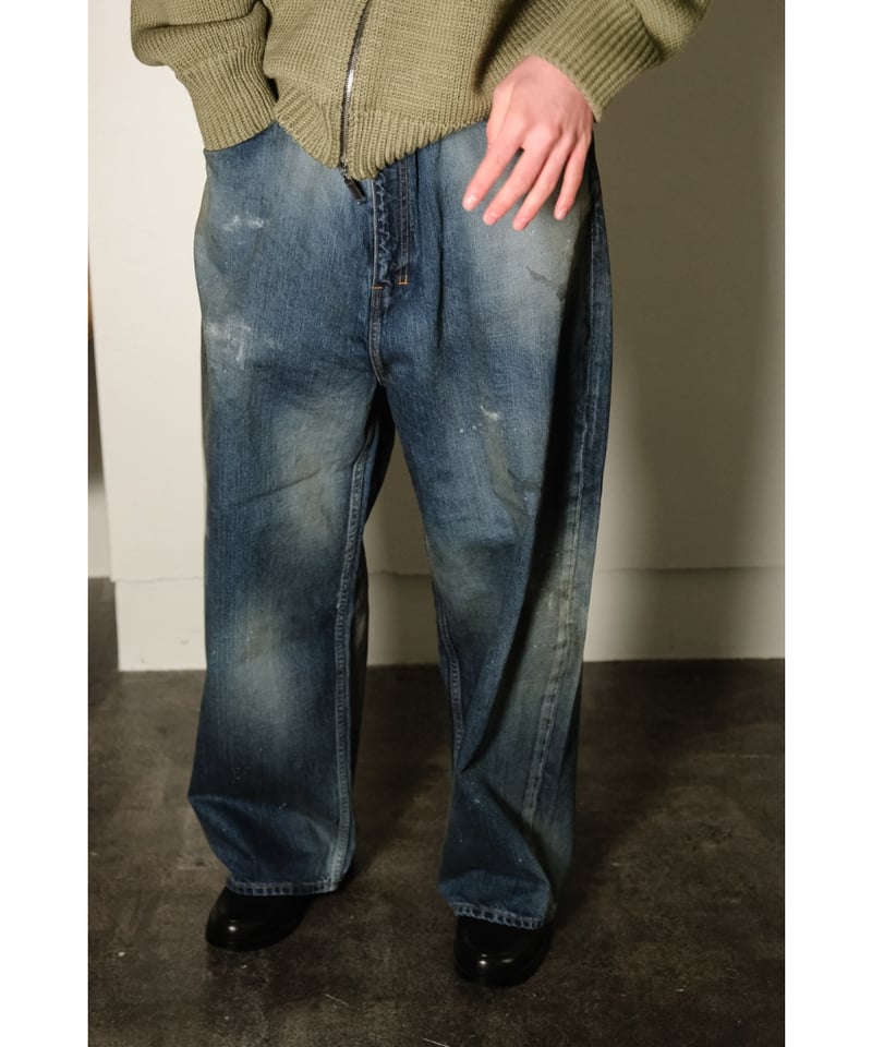 パンツ ANCELLM AGING WIDE 5P DENIM PANTS AGING WIDE 5P DENIM PANTS(BLACK) – ANCELLM