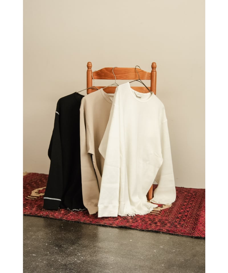ANCELLM \"DAMAGE WAFFLE CREW Tシャツ \" 23AW ANCELLM - DAMAGE WAFFLE CREW HI-NECK LS T-SHIRT/WHITE | NapsNote