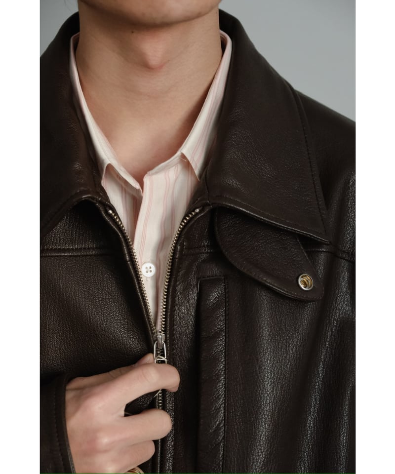 25ss CCU SWING TOP JACKET レザージャケット 2025 Spring / Summer Collection] CCU SWING TOP JACKET BLACK