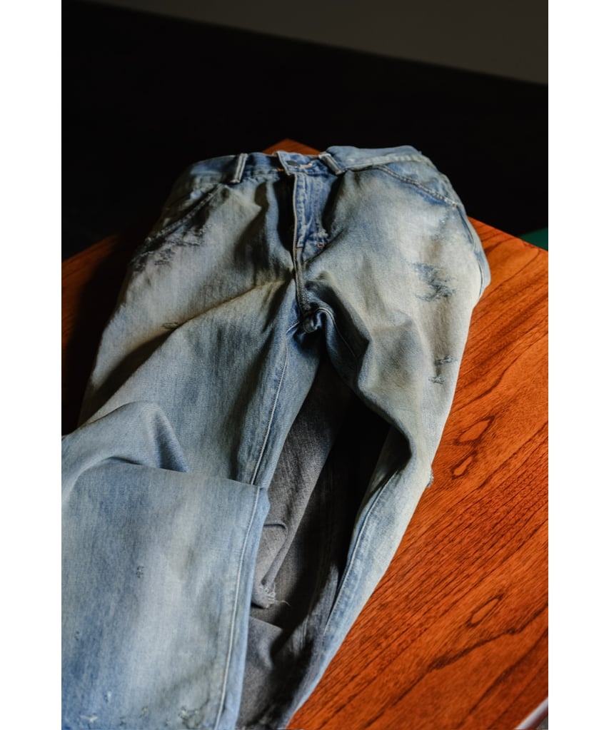 ANCELLM P/DAMAGE DENIM STRAIGHT 5P PANTS | Must ANCELLM P/DAMAGE DENIM STRAIGHT 5P PANTS | Must