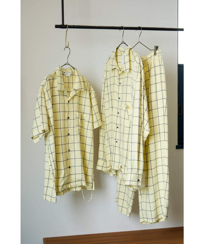 ANCELLM RAYON CHECK OPEN COLLAR SS SHIRT | Must