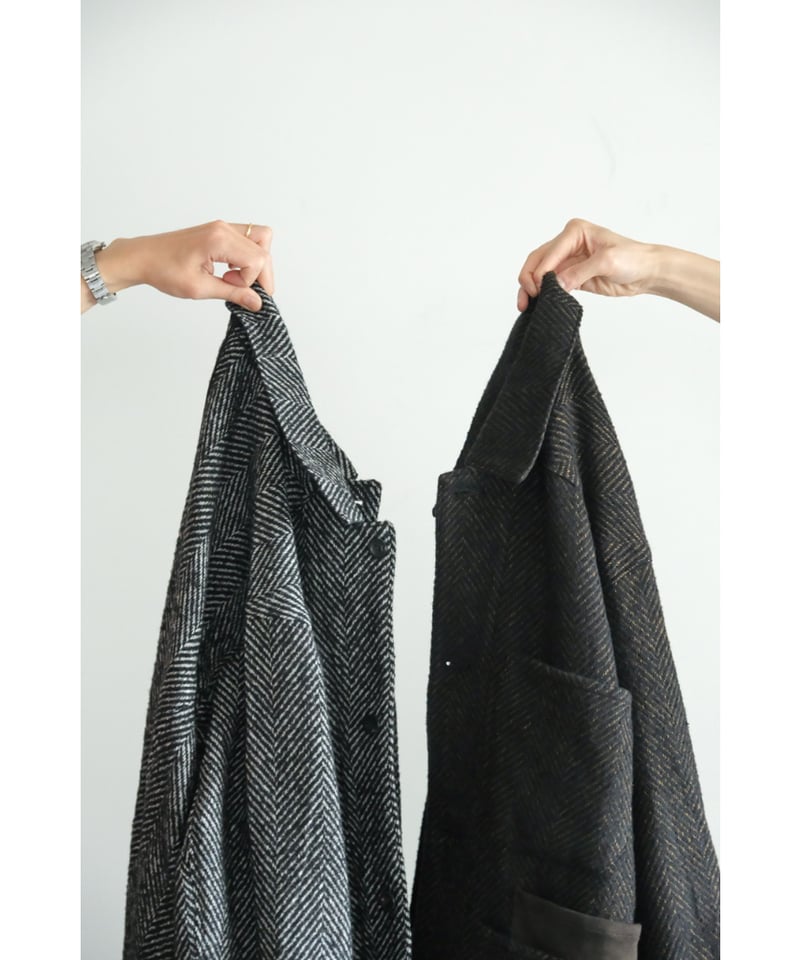 ANCELLM DAMAGE WOOL HERRINGBONE COVER ALL | Mus