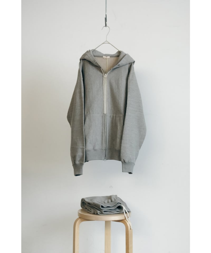 ULTERIOR FADED SILKY TERRY RW ZIP UP PARKA | Mu