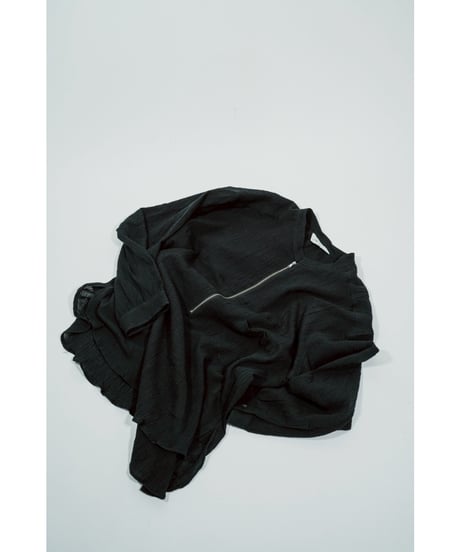 ANCELLM CREPE HALF ZIP SHIRT