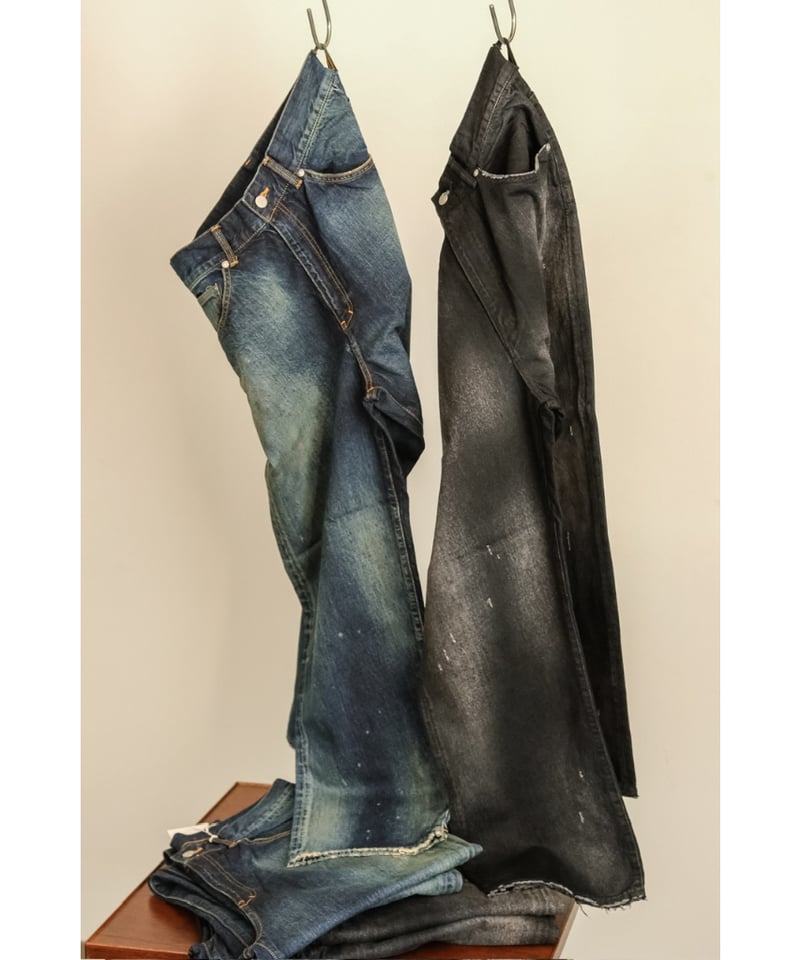 ANCELLM AGING TAPERED 5P DENIM PANTS | MusterWe ANCELLM AGING TAPERED 5P DENIM PANTS | MusterWe