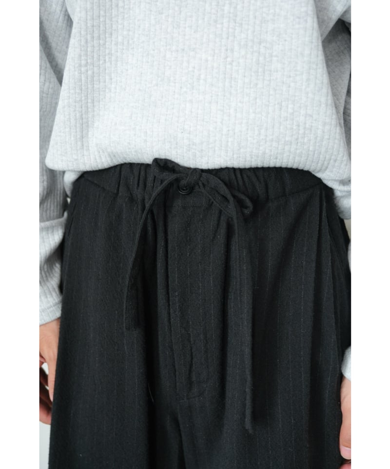 ULTERIOR WASHED WOOL SILK STRIPE DRAWSTRING PAN