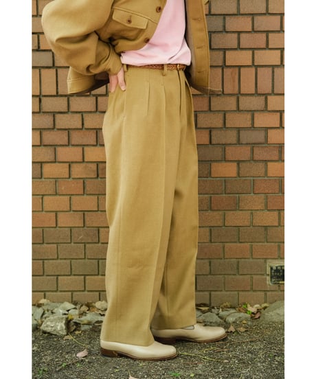 Gorsch "Limited" Vintage Serge Wool 2 Tuck Wide Trouser