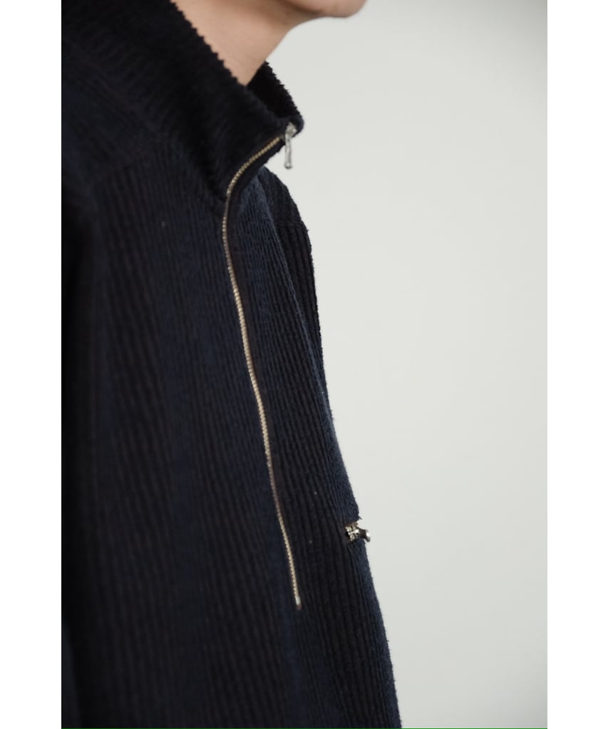 ANCELLM CUT STRIPE HALF ZIP PULL OVER SHIRT | M ANCELLM CUT STRIPE HALF ZIP PULL OVER SHIRT | M