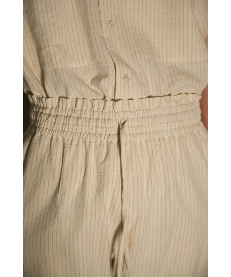 POSTELEGANT CottonLinenStripeWideTrouser