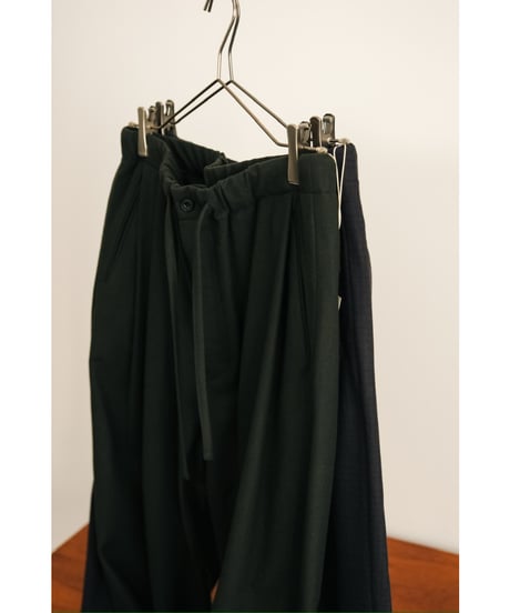 ULTERIOR SUPER FINE WOOL CHECKED DRAWSTRING PANTS