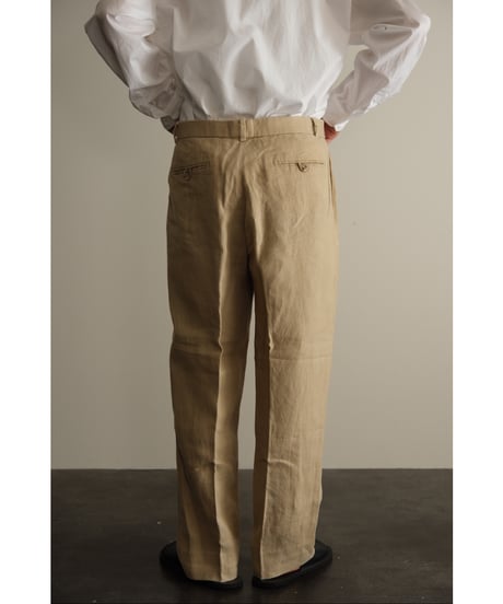 USED Linen Tuck Wide Trousers