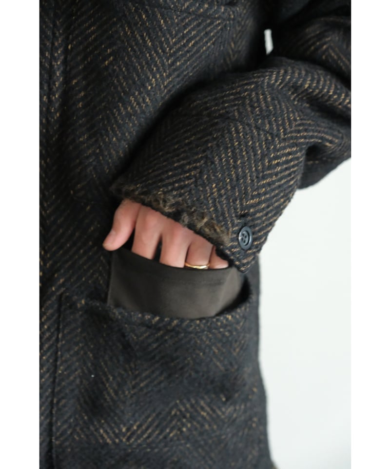 ANCELLM DAMAGE WOOL HERRINGBONE COVER ALL | Mus