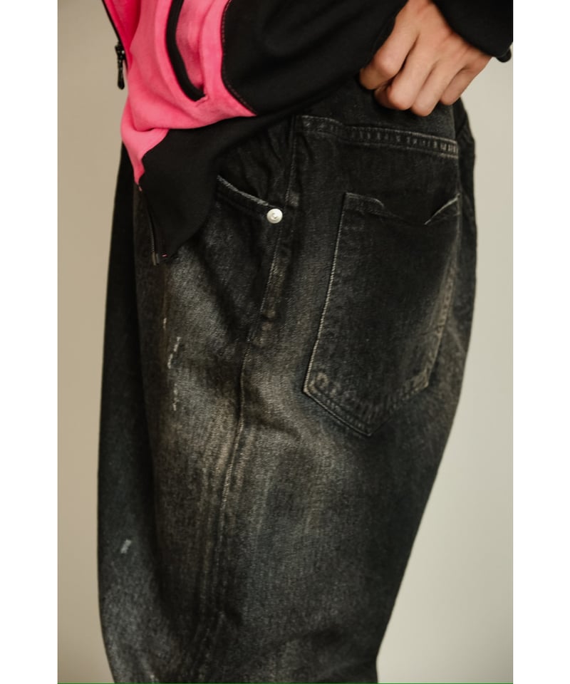 ANCELLM AGING TAPERED 5P DENIM PANTS | MusterWe