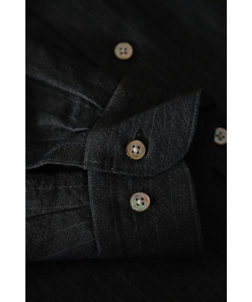 Gorsch Wool Linen Wide Silhouette Open Collar S