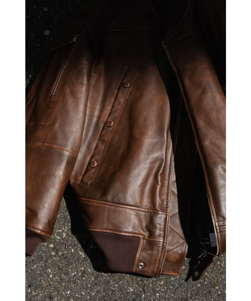 【極美品】CCU BOMBER JACKETレザージャケット　茶芯 CCU 