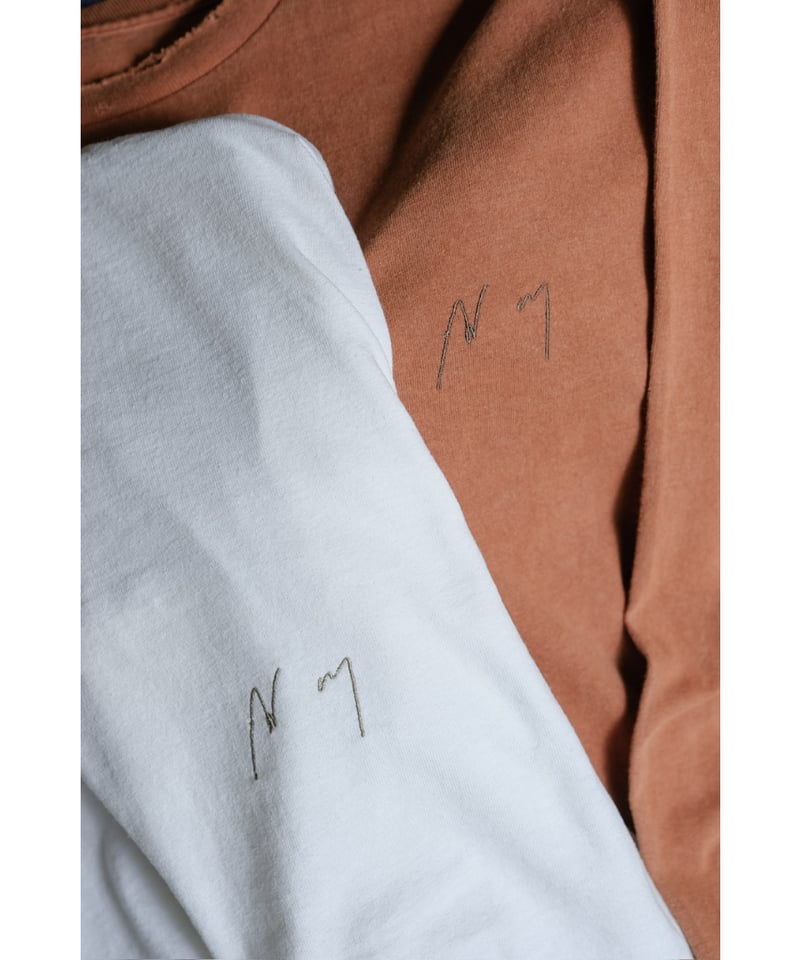サ*ス様 ANCELLM EMBROIDERY DYED LS T-SHIRT ANCELLM - [ラスト1点] EMBROIDERY DYED LS T-SHIRT | WHITE