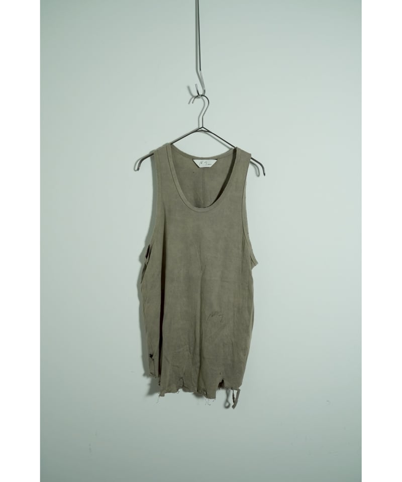 トップス 25SUMMER ANCELLM DAMAGED TANK TOP GRAY DAMAGE TANK TOP(GRAY) – ANCELLM