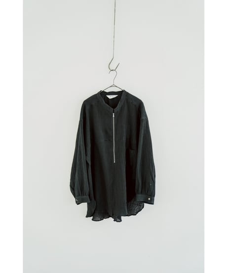 ANCELLM CREPE HALF ZIP SHIRT