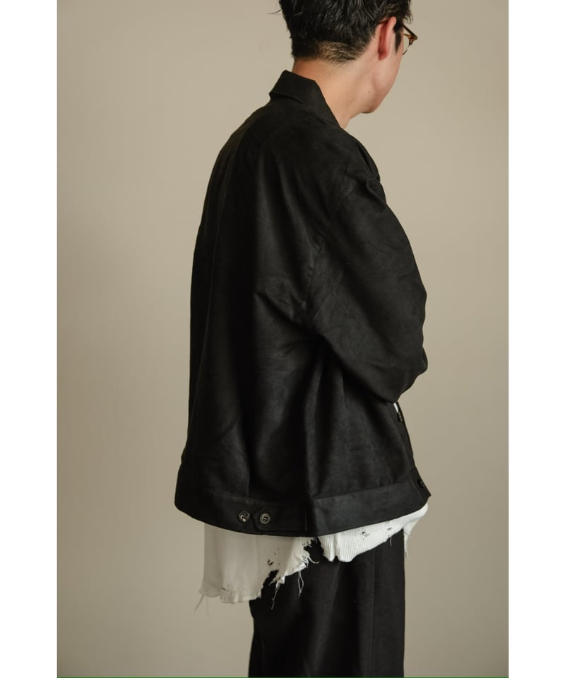 ジャケット・アウター ANCELLM VEAGAN SUEDE WORK SHIRT BLOUSON VEGAN SUEDE WORK SHIRT BLOUSON(BLACK) – ANCELLM