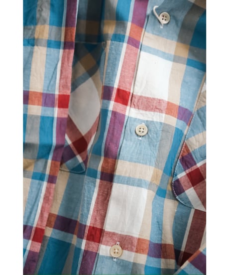 Gurank Plaid open collar shirts