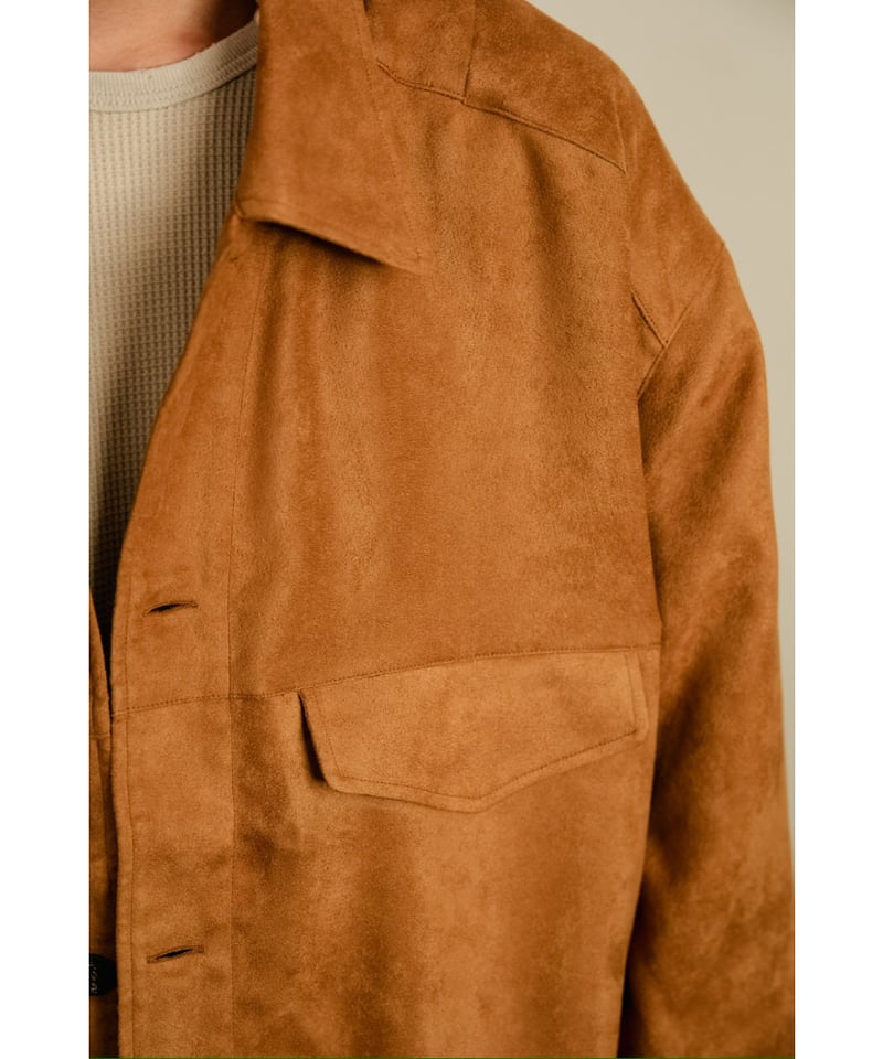 ジャケット・アウター ANCELLM VEAGAN SUEDE WORK SHIRT BLOUSON VEGAN SUEDE WORK SHIRT BLOUSON(BROWN) – ANCELLM