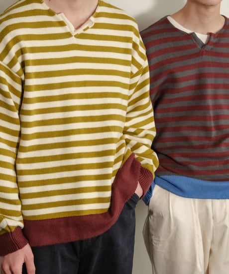 obafer cotton skipper border pullover