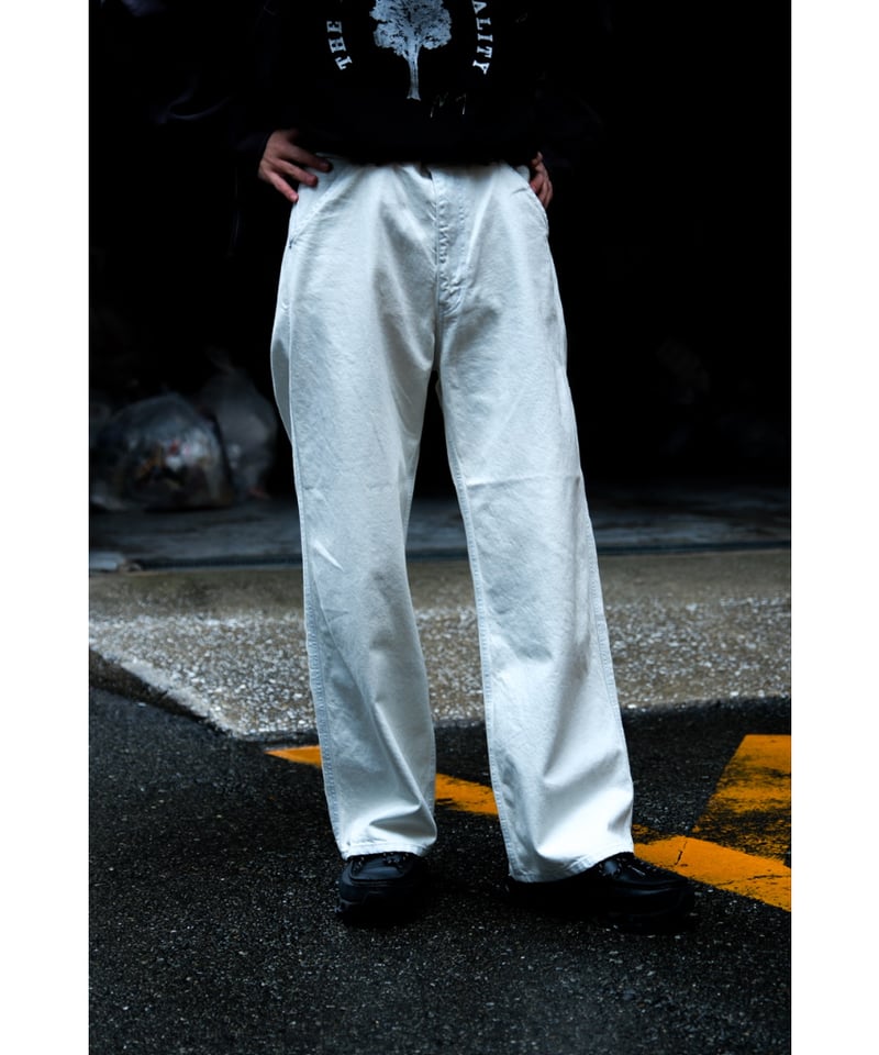 ENCOMING インカミング FADED DENIM TROUSER ホワイト