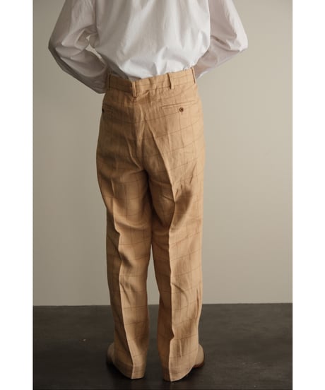 USED Linen Check Trousers