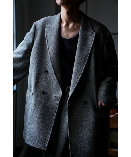 ULTERIOR WOOL SILK HERINGBONE DOUBLE JACKET