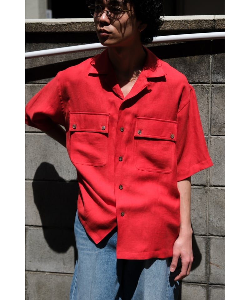 ULTERIOR L/R TWILL OPEN COLLAR SHIRT | MusterWe ULTERIOR L/R TWILL OPEN COLLAR SHIRT | MusterWe