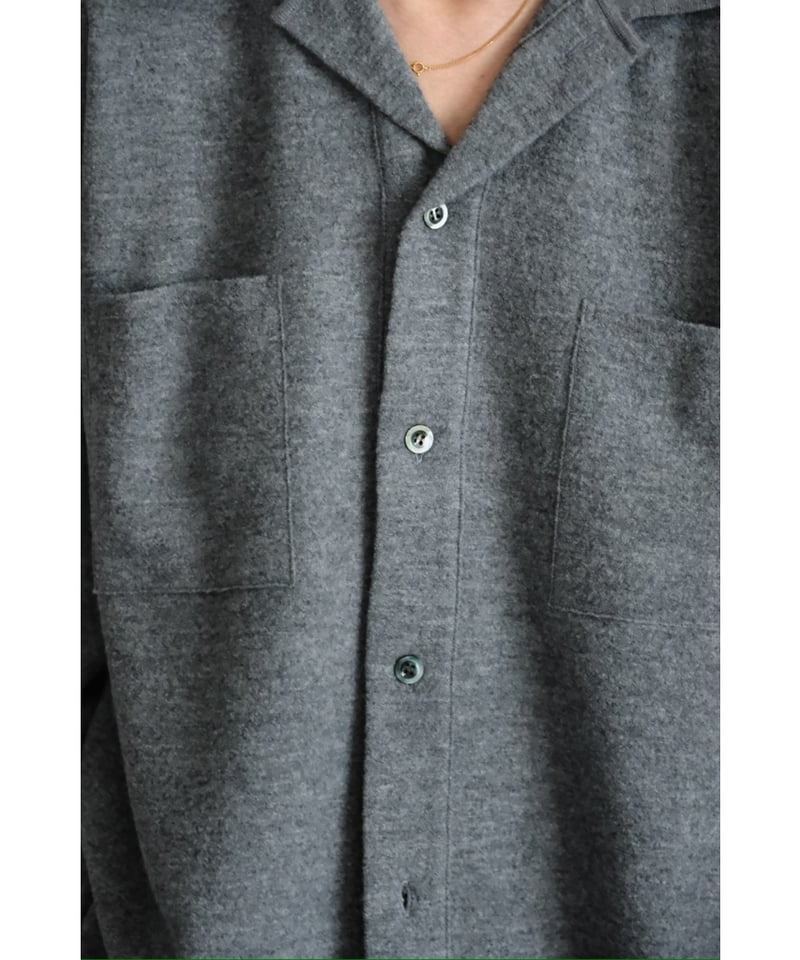 トップス Olde H&Daughter Wool Ds JK Charcoal Olde H & Daughter BOILED WOOL SHIRTS JK | Muste