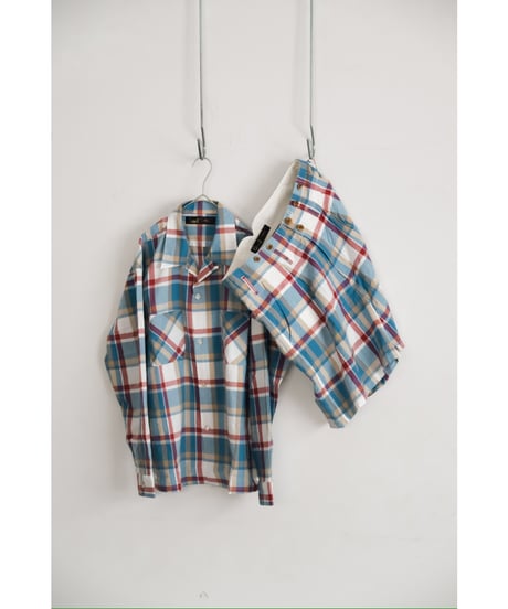 Gurank Plaid open collar shirts