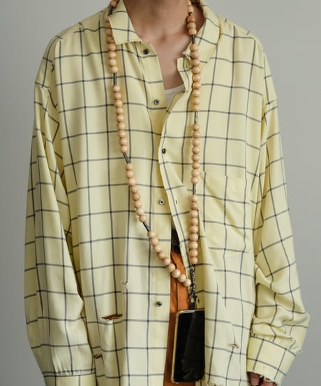 m's braque "Exclusive" VINTAGE WOOD NECK STRAP / NECKLACE