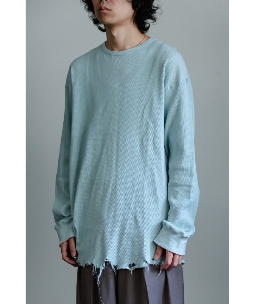 【ANCELLM】DAMAGE WAFFLE CREW LS T-SHIRT ANCELLM DAMAGE WAFFLE CREW LS T-SHIRT | MusterW