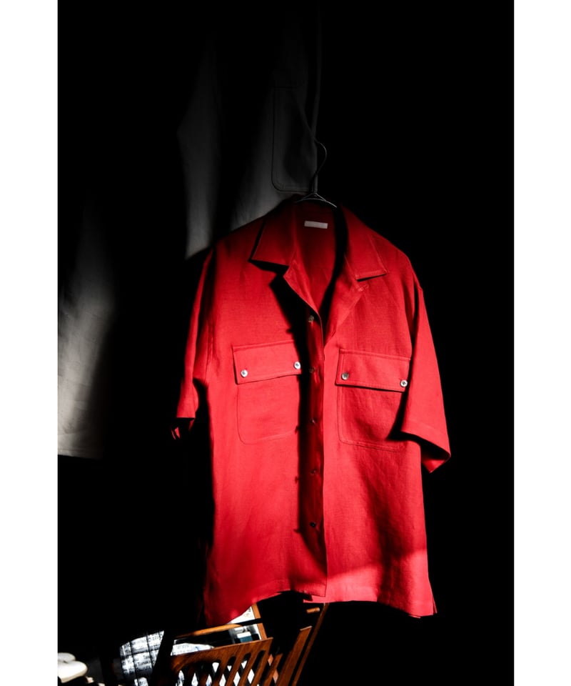 ULTERIOR L/R TWILL OPEN COLLAR SHIRT | MusterWe ULTERIOR L/R TWILL OPEN COLLAR SHIRT | MusterWe