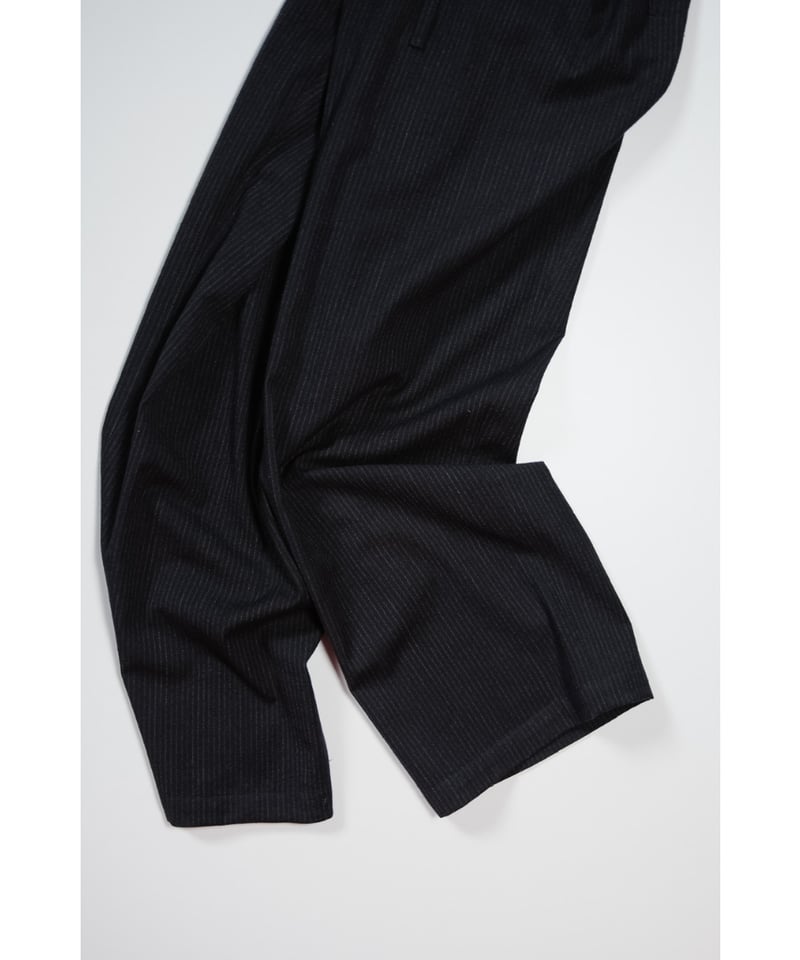 ULTERIOR SILK WOOL STRIPED OX DRAWSTRING PANTS
