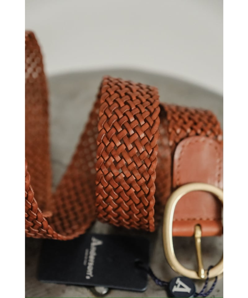 小物 Anderson's Ex. LEATHER MESH BELT 105/2.0 Anderson's Ex. LEATHER MESH BELT 105/2.0