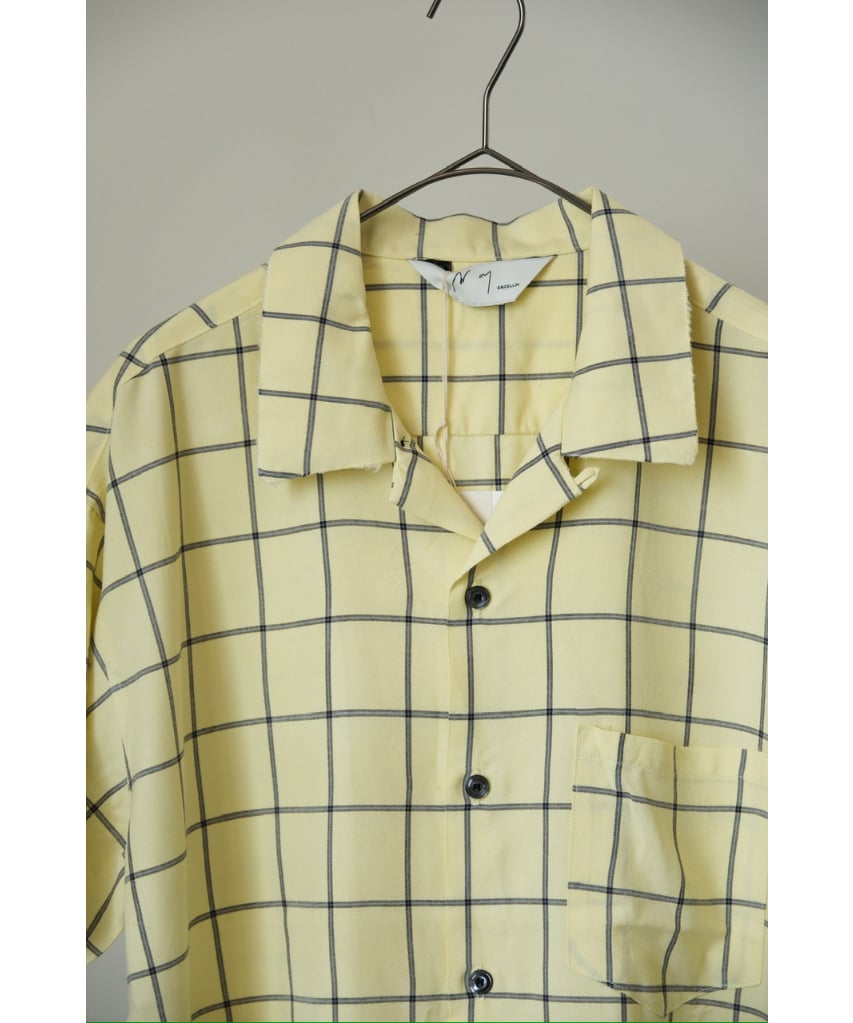 ANCELLM RAYON CHECK OPEN COLLAR SS SHIRT | Must